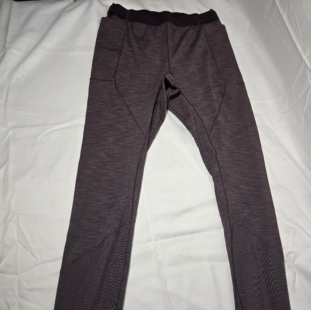 Lululemon Leggings Lab Esker Tights Women's 4 Heathered Black Cherry EUC B3